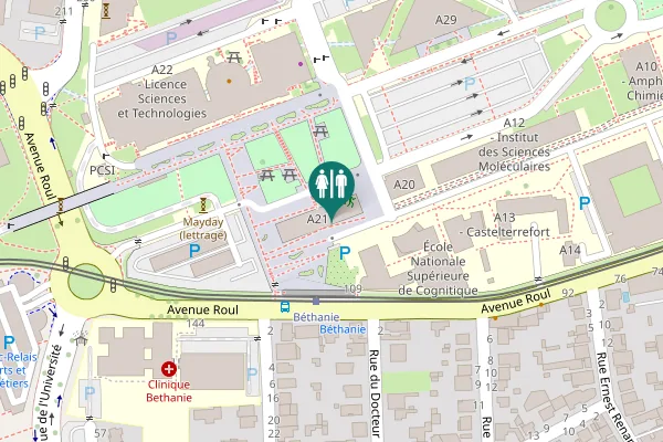 Map showing location of Talence Toilet