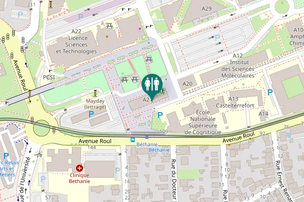 Map showing location of Talence Toilet