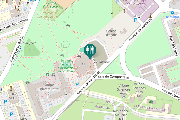 Map showing location of Avenue de Bardanac 18 Toilet