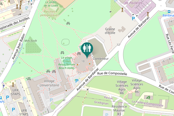 Map showing location of Avenue de Bardanac 18 Toilet