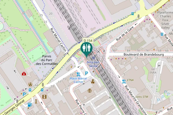 Map showing location of Place Marcel Cachin 1 Toilet