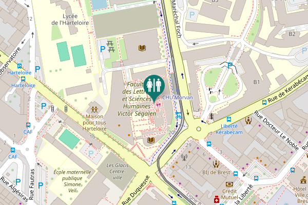 Map showing location of Rue Duquesne 20 Toilet