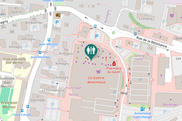 Map showing location of Rue de la Résistance 14 Toilet