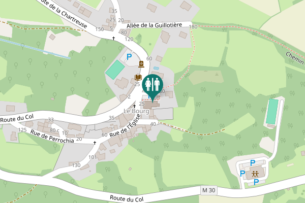 Map showing location of Place de l'Église 21 Toilet
