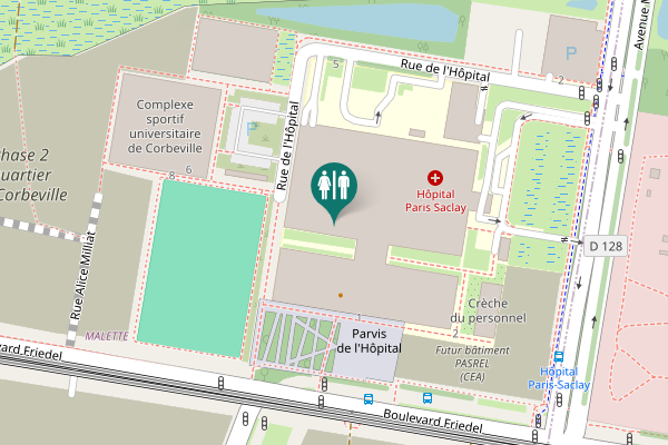 Map showing location of Rue de l'Hôpital 6 Toilet
