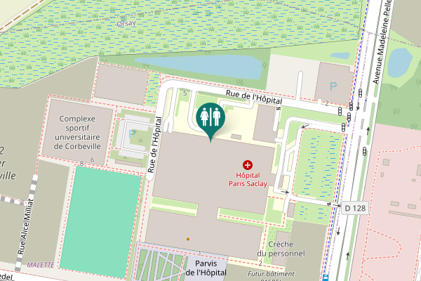 Map showing location of Rue de l'Hôpital 5 Toilet