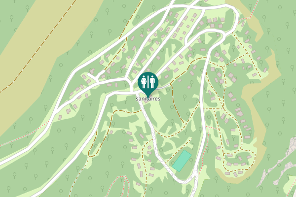 Map showing location of sanitaires