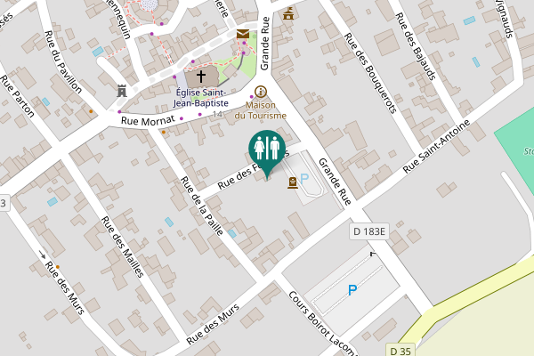 Map showing location of Rue des Fenêtres Toilet