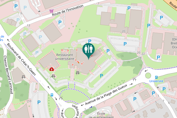 Map showing location of rampe Toilet