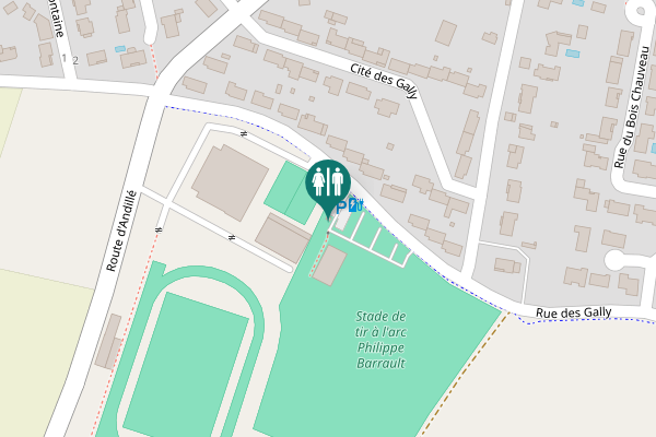 Map showing location of Rue des Gally Toilet