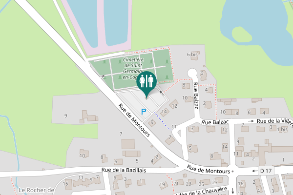 Map showing location of Rue Balzac 9 Toilet