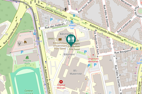 Map showing location of Rue des Fédérés 22 Toilet