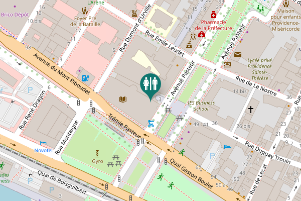 Map showing location of Rouen Toilet