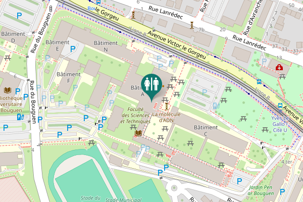Map showing location of Avenue Victor le Gorgeu 6 Toilet