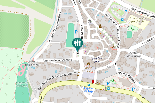 Map showing location of Impasse de la Ferrage Toilet