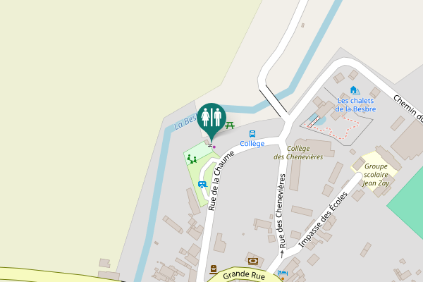Map showing location of Rue de la Chaume Toilet