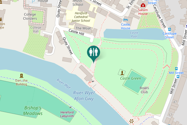 Map showing location of Castle Hill Toilet