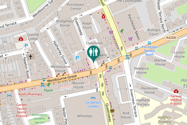 Map showing location of Queensway