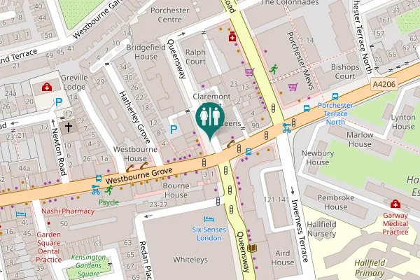 Map showing location of Queensway