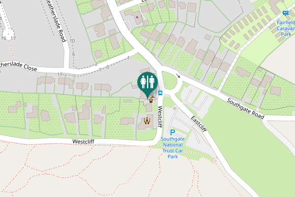 Map showing location of Southgate Road 68 Toilet