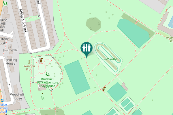 Map showing location of Brailsford Road Toilet