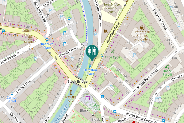 Map showing location of Hamilton Place 16-18 Toilet