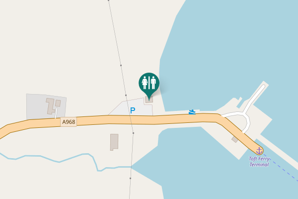 Map showing location of A968 Toilet