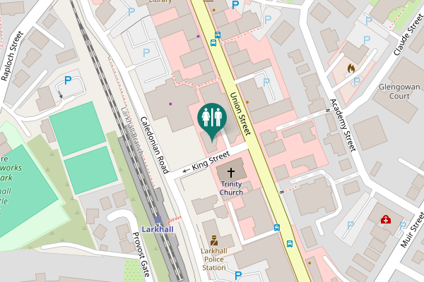 Map showing location of King Street Toilet