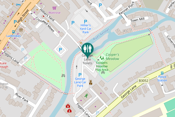 Map showing location of George Lane Toilet