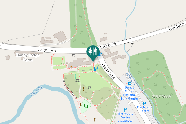 Map showing location of Lodge Lane Toilet