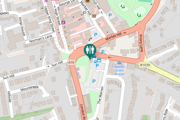 Map showing location of London Road Toilet
