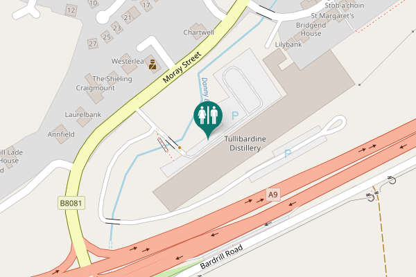 Map showing location of A9 Toilet