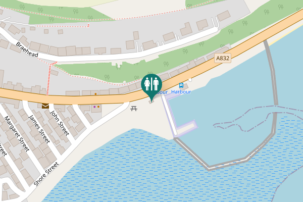 Map showing location of A832 Toilet