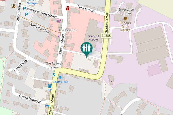 Map showing location of Station Street Toilet