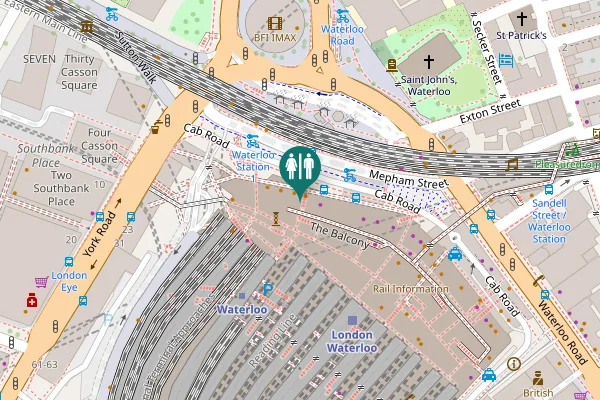 Map showing location of Waterloo Station