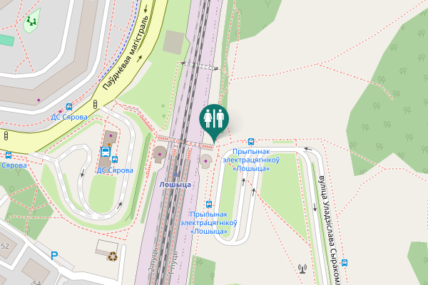 Map showing location of вуліца Уладзіслава Сыракомлі Toilet