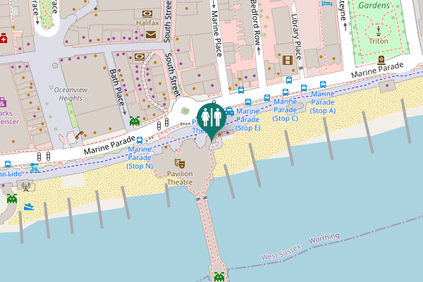 Map showing location of Marine Parade Toilet