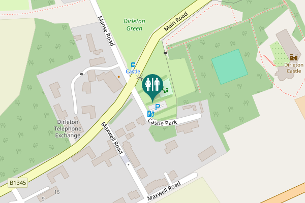 Map showing location of Castle Park Toilet