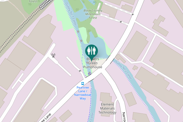 Map showing location of Peartree Lane Toilet
