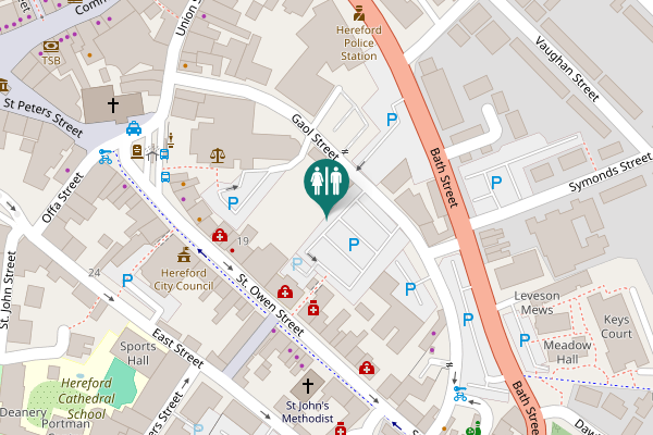 Map showing location of Gaol Street Toilet