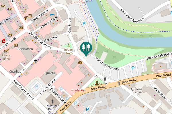 Map showing location of Heol Les Herbiers Toilet