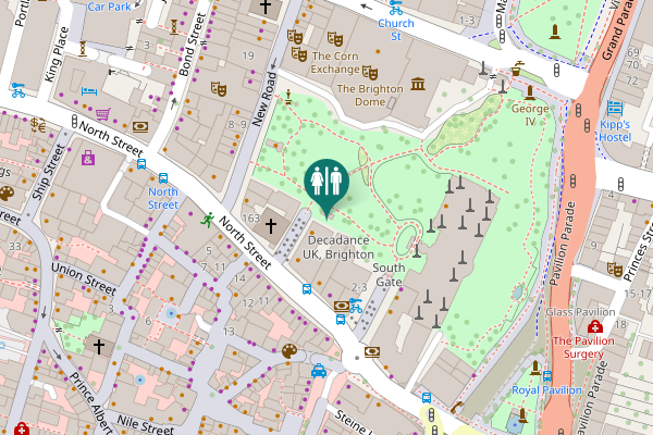 Map showing location of North Street 170 Toilet