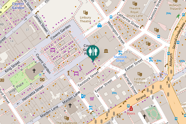 Map showing location of Covent Garden Piazza 30 Toilet