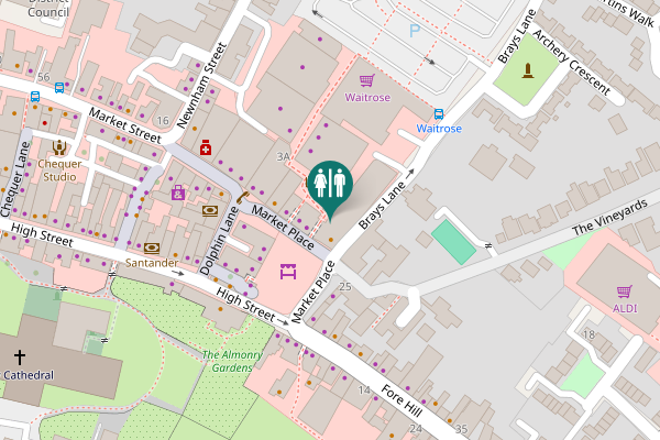 Map showing location of Market Place 11 Toilet
