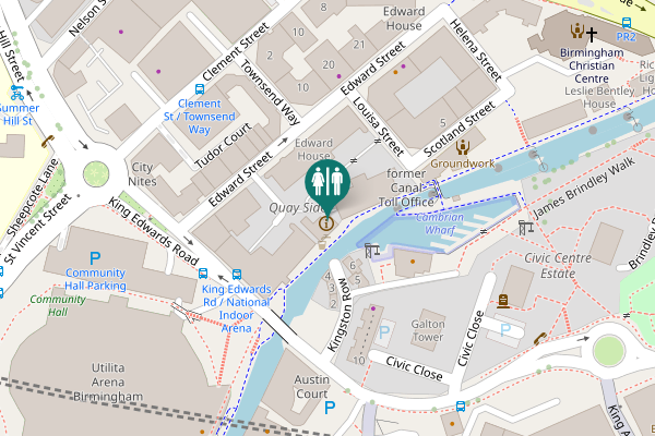 Map showing location of King Edwards Road Toilet