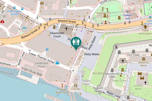Map showing location of Gloucester Court Toilet