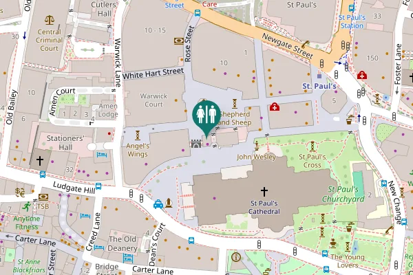 Map showing location of Paternoster Square 2 Toilet