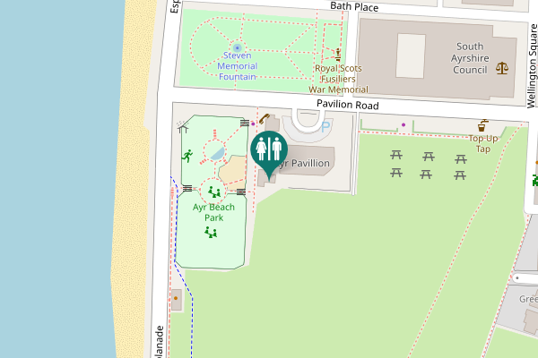 Map showing location of Pavilion Road Toilet