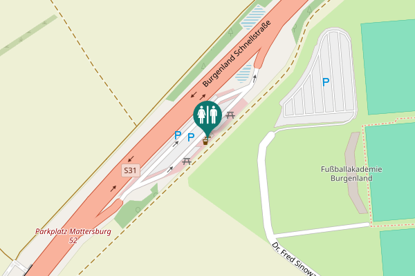 Map showing location of Burgenland Schnellstraße Toilet