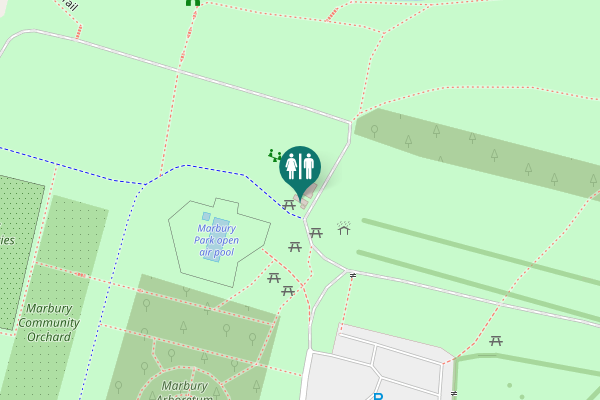 Map showing location of Marbury Lane Toilet